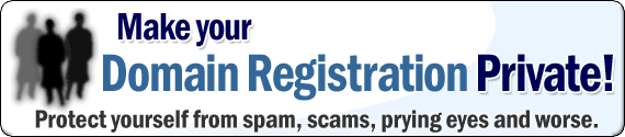 GimmeMyDomains.com private domain name registrations. Protect your privacy.