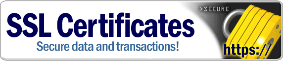 Secure your web site with up to 256-bit encryption with a SSL Certificate from GimmeMyDomains.com